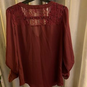 Maroon lace blouse